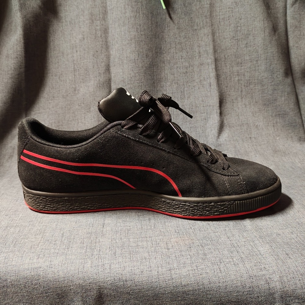 PUMA Suede Hypnotic Black Lápis Blue Red Men's Size 11 Sneakers 382318-01 - Picture 7 of 16